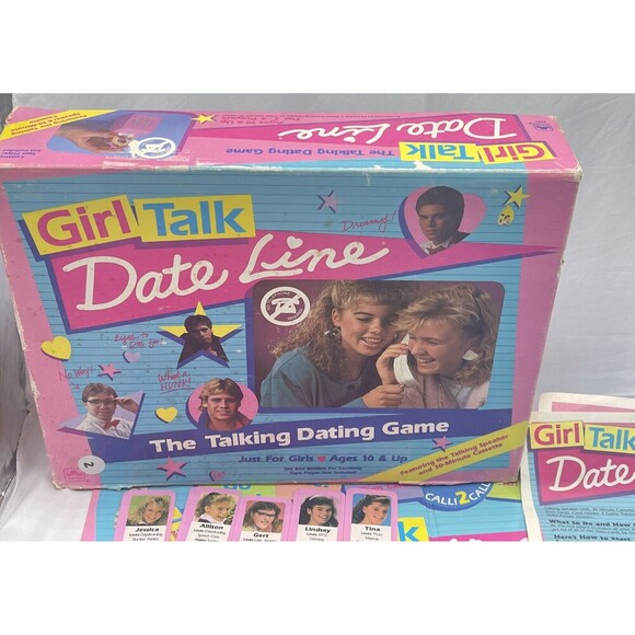 Vintage Girl Talk Date Line Board Game Dateline 1989  No Cassete Incomplete - Picture 5 of 16